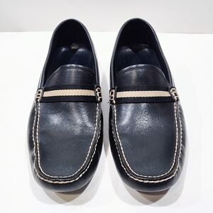 Banana Republic Driving Moc Loafers Men's 10M US Black Leather Moccasins Shoes